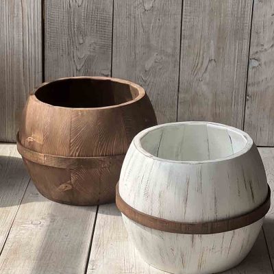 سطل خمره ای - رنگ چوب